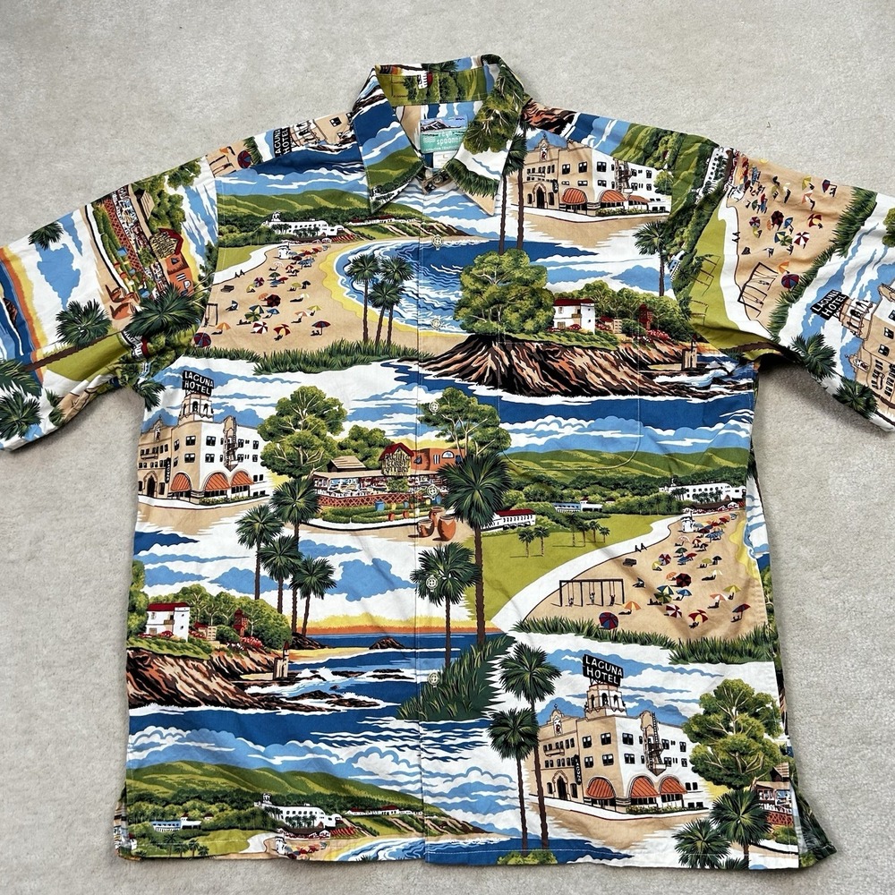 Vintage 80s Reyn Spooner Shirt Men Large Short Sleeve Hawaiian Button Up Floral
